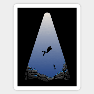 Descent into Darkness of Scuba Diving Sticker